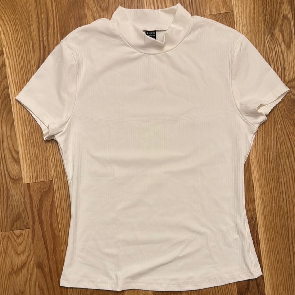 SHEIN White Mock Neck Top